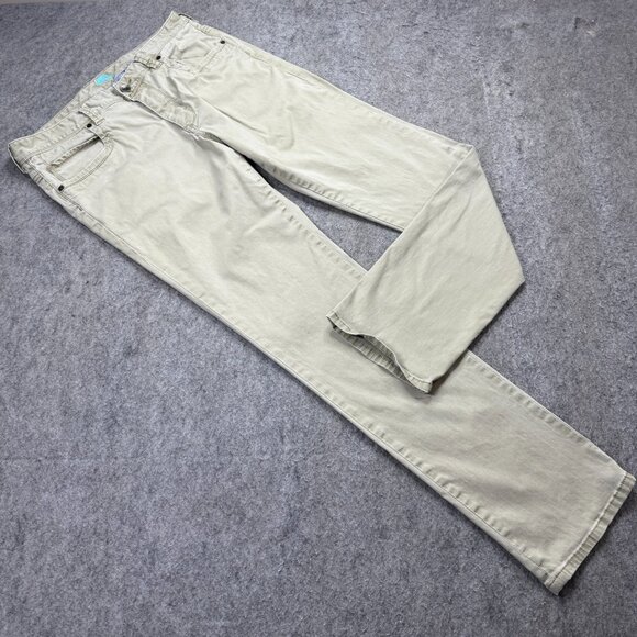 Tommy Bahama 5-Pocket Pants Men 35 x 32 Beige Stretch Boracay Flat Front - Picture 1 of 16